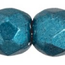 Fire-Polish 2mm Color 06B10 Saturated Metallic Quetzal Green ˜50 beads, teal Round Czech glass