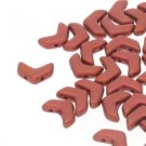 Chevron Duo 10X4 Bronze Fire Red 30 Beads Czech glass 2 hole beads