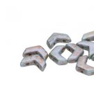 Chevron Duo 10x4 Chalk Lazure Blue 30 Beads soft blue with a brown accents Czech glass 2-hole beads