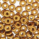 O Beads 3.8x1mm Brass Gold ~7.1gm Czech glass beads for beadwork, bead embroidery