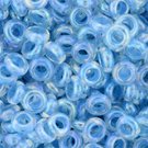 TOHO Demi Round 8/0 3mm Inside-Color Rainbow Crystal/Opaque Aqua-Lined ˜7gm beads color 781