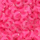 TOHO Demi Round 8/0 3mm Inside-Color Matte Crystal/Neon Pink-Lined ˜7gm beads color 971