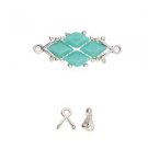 Cymbal Triades - GemDuo Bead Ending, Antique Silver Plate, Each