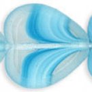 Heart Window Beads 15 x 15mm Crystal/Blue/White 12 ct Czech Glass Beads 107-1515-65014
