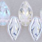 Leaves 10/5mm:Crystal AB 25 ct Czech Glass Beads