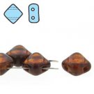 2 Hole Silky 6mm Topaz Travertine, 40 Beads SQ206-10100-86800