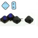 2 Hole Silky 6mm Jet Azuro, 40 Beads SQ206-23980-22201