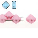 2 Hole Silky 6mm Pastel Pink , 40 Beads SQ206-25008