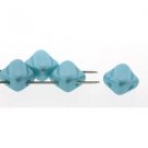 2 Hole Silky 6mm Pastel Aqua, 40 Beads SQ206-25019