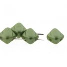 2 Hole Silky 6mm Pastel Olivine, 40 Beads SQ206-25034