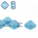 2 Hole Silky 6mm Blue Turquoise, 40 Beads SQ206-63030