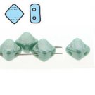 2 Hole Silky 6mm Turquoise Green White Luster, 40 Beads SQ206-63130-14400