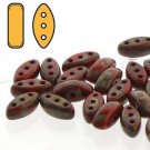 CALI 3x8mm 3-hole beads RED OPAQUE TRAVERTINE,  aprx 9 gm CAL3893190-86805