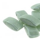 9X17MM 2-Hole CARRIER BEAD GREEN LUSTER, 15 Czech Glass beads CRB91702010-14457