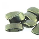 9X17MM 2-Hole CARRIER BEAD GREEN/RED LUSTER, 15 Czech Glass beads CRB91723980-14495