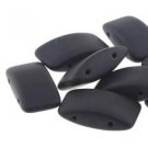 9X17MM 2-Hole CARRIER BEAD JET MATTE, 15 Czech Glass beads CRB91723980-84110