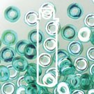 O Beads 3.8x1mm EMERALD AB aprx7.1gm green Czech glass beads for beadwork, bead embroidery