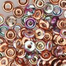 O Beads 3.8x1mm CRYSTAL COPPER RAINBOW aprx7.1gm  Czech glass beads for beadwork, bead embroidery
