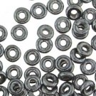 O Beads 3.8x1mm HEMATITE  aprx7.1gm  Czech glass beads for beadwork, bead embroidery