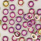 O Beads 3.8x1mm JET VITRAIL FULL aprx7.1gm  Czech glass beads for beadwork, bead embroidery