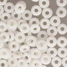 O Beads 3.8x1mm CHALK WHITE aprx7.1gm  Czech glass beads for beadwork, bead embroidery