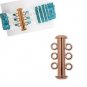 Clasp, 3 strand slide 21mm copper plate, each