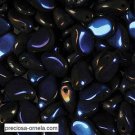 Pip 5X7mm JET AZURO, aprx 60 Czech glass beads