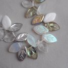 Leaf, Czech Glass, 12x7mm Apparition Mix aprx 50 beads