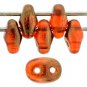 SuperDuo 5x2mm Bronze Luster 1/2 - Hyacinth aprx 10gm Czech glass 2-hole beads Color RR9003
