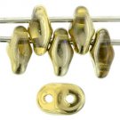 SuperDuo 5x2mm Amber - Topaz aprx 10gm Czech glass 2-hole beads Color TZ1006