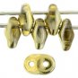 SuperDuo 5x2mm Amber - Topaz aprx 10gm Czech glass 2-hole beads Color TZ1006
