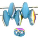 SuperDuo 5x2mm Opaque Baby Blue - Vitral aprx 10gm Czech glass 2-hole beads Color V6303