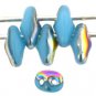 SuperDuo 5x2mm Opaque Baby Blue - Vitral aprx 10gm Czech glass 2-hole beads Color V6303