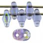 SuperDuo 5x2mm Tanzanite AB aprx 10gm Czech glass 2-hole beads Color X2050