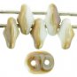SuperDuo 5x2mm Opaque White - Celsian aprx 10gm Czech glass 2-hole beads Color Z0300
