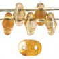 SuperDuo 5x2mm Rosaline – Celsian aprx 10gm Czech glass 2-hole beads Color Z7012