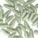 4X11mm 2-hole CHILLI BEAD CHALK GREEN LUSTER, aprx 40bds