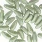 4X11mm 2-hole CHILLI BEAD CHALK GREEN LUSTER, aprx 40bds
