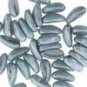 4X11mm 2-hole CHILLI BEAD CHALK BLUE LUSTER, aprx 40bds