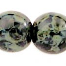 Round Beads 6mm Jet - Picasso color T2398 Czech glass