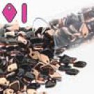 Dragon Scale Bead 1.5x5mm (JET) CAPRI GOLD, aprx 9.5gm