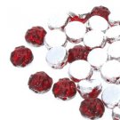 Baroque 2 Hole Cabochon 7mm  BACKLIT RUBYSOL ˜7.1gm Czech Glass beads