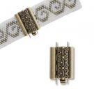 Beadslide Squiggle Design 10mm X 18mm Antique Brass by Elegant Elements