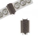 Beadslide Cross Hatch 10mm X 18mm Antique Silver by Elegant Elements