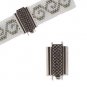 Beadslide Cross Hatch 10mm X 18mm Antique Silver by Elegant Elements