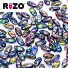 Rizo 2.5x6mm MAGIC BLUE, aprx 22gm Czech Glass Beads color 00030-95100