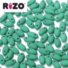 Rizo 2.5x6mm NEON DARK EMERALD, aprx 22gm Czech Glass Beads color 03000-25128