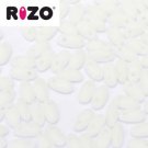 Rizo 2.5x6mm CHALK WHITE MATTE, aprx 22gm Czech Glass Beads color 03000-84110