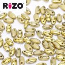 Rizo 2.5x6mm CORAL AMBER, aprx 22gm Czech Glass Beads color 14010-26441