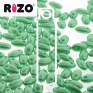 Rizo 2.5x6mm PASTEL LIGHT GREEN/CHRYSOLITE, aprx 22gm Czech Glass Beads color 25025